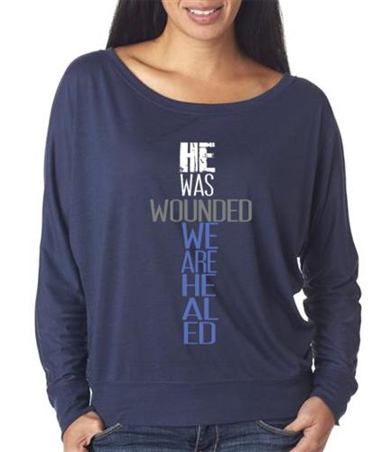 Image of He Was Wounded We Are Healed - Navy