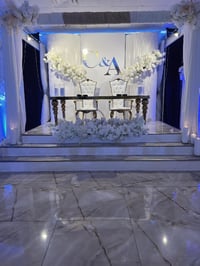 Image 2 of Elegant Sweetheart Table Backdrop with Floral Design – Available for Rent