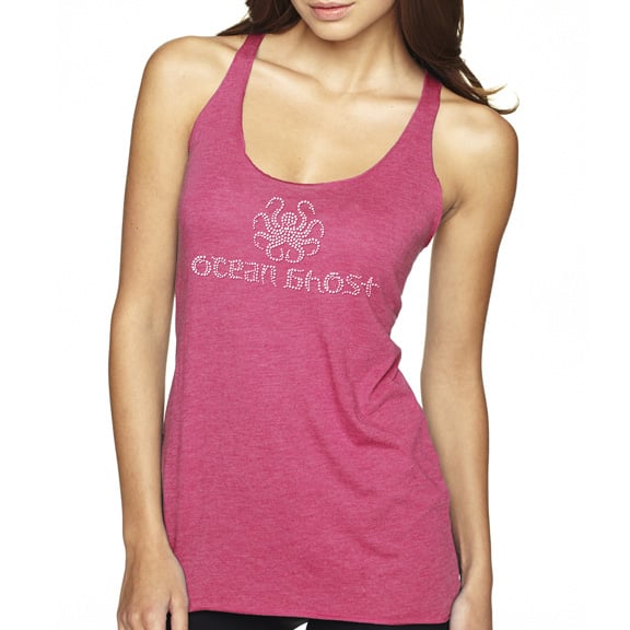 Image of Womens Tri-Blend Racerback Tank with Crystals OGWC1002