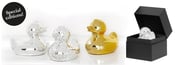 Image of Swarovski Gold & Silver Diamond Duck.