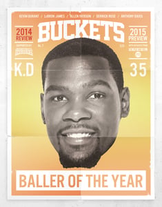 Image of BUCKETS: 2014 Review / 2015 Preview -- Kevin Durant Cover.