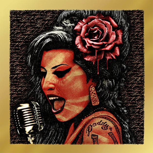 Image of AMY WINEHOUSE - TEST PROOF on metallic gold