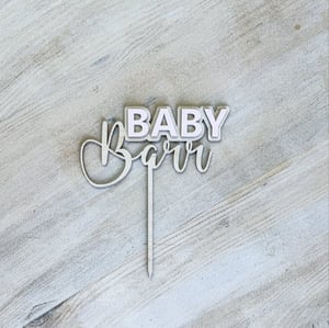 Image of 3D Painted Wooden Cake Topper