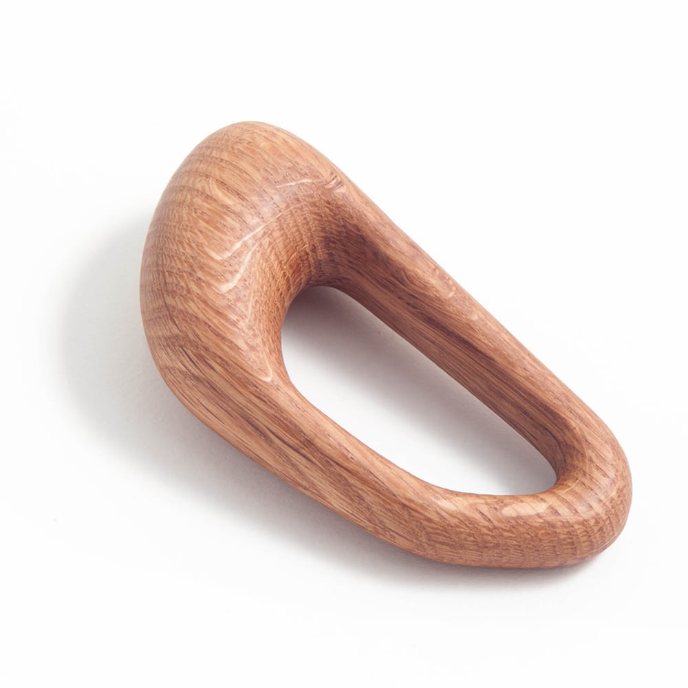 Image of White Oak Carabiner Baby Rattle