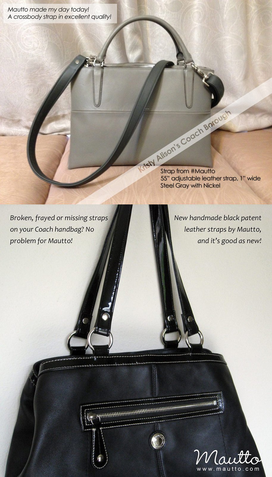 Custom Replacement Straps & Handles for Coach Handbags/Purses/Bags