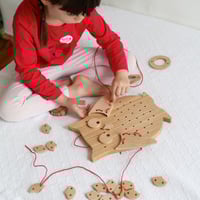 Image 3 of Ollie Bird!™Solid Wood Sewing Puzzle