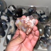 Image 1 of Faceted Flower Agate Heart