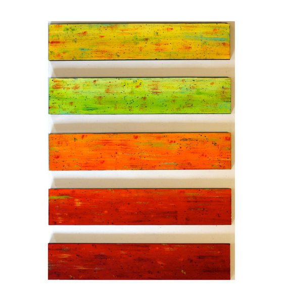 Image of 'SOLIDARITY IN CITRUS' | Painted Wood Wall Art Panels | Modern Painting | Wood Wall Decor
