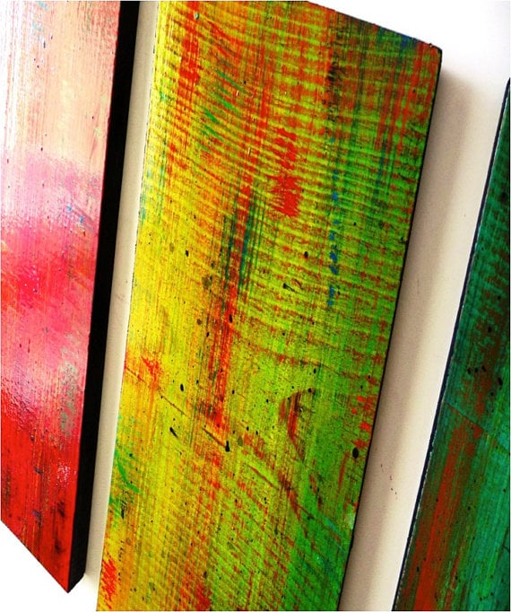 Image of 'SOLIDARITY' | Colorful Wall Art | Wood Wall Art | Modern Original Painting
