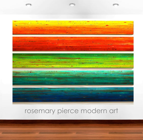 Original Painted Wood Stick Sculptures / Rosemary Pierce Modern Art