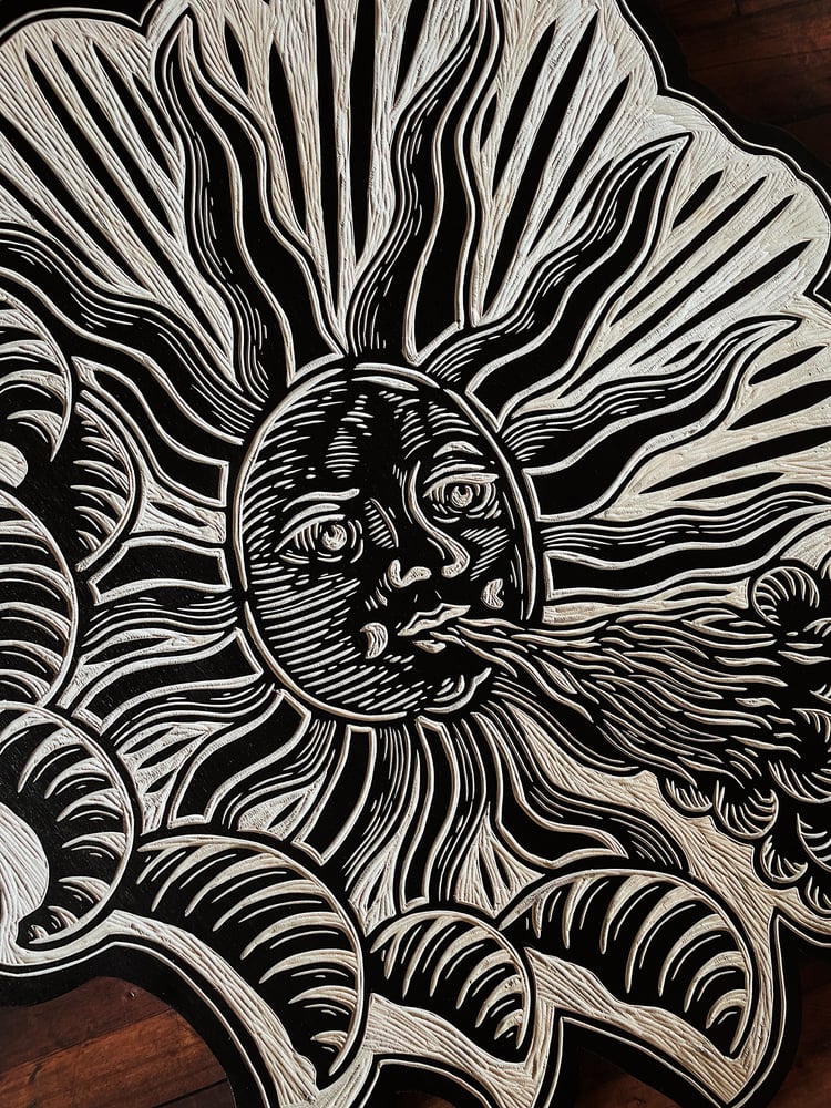Image of Sun Woodcut
