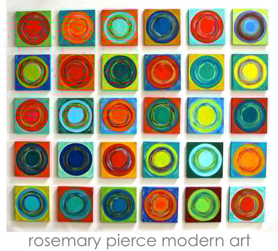 Image of 'DANCING CIRCLES 30' | Painted Wood Wall Sculpture | Geometric Wall Art | Colorful Wall Decor