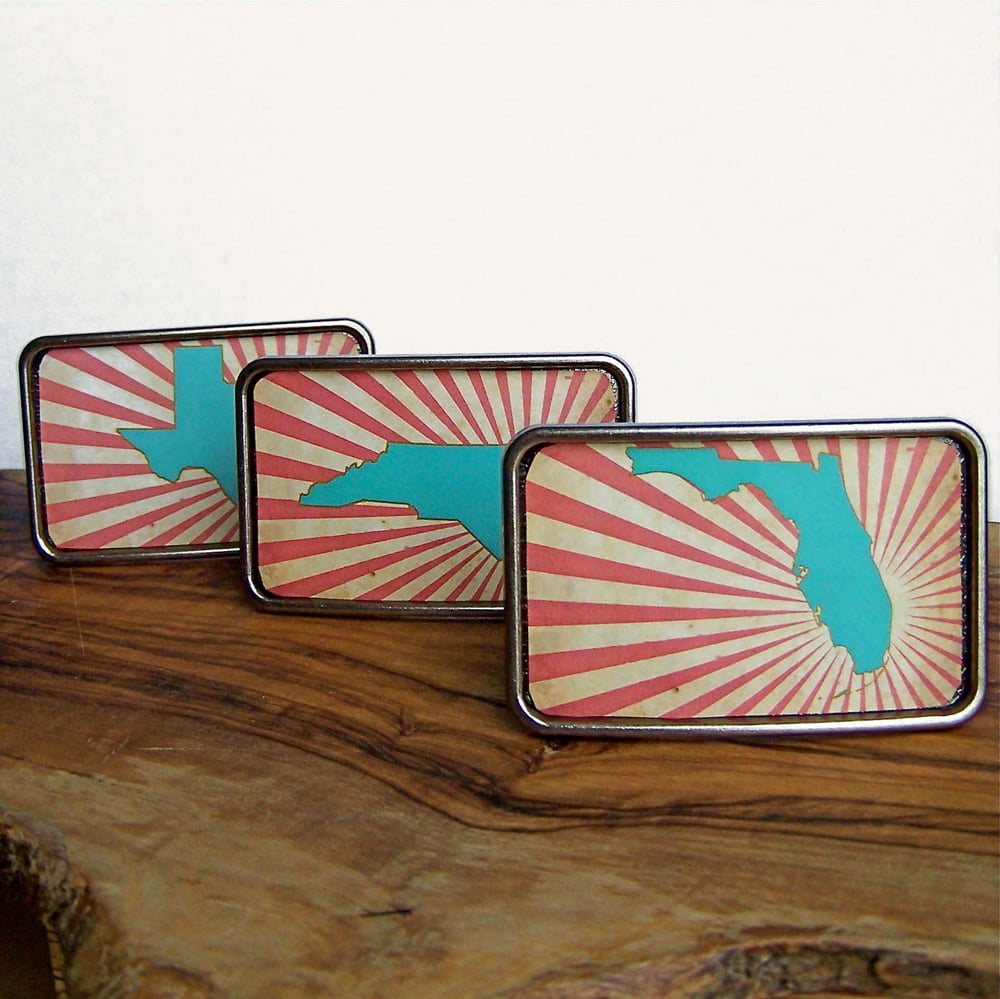 Image of Belt Buckle. Statehood. All 50 States Available.