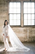 Image of Swan Queen lace robe - bridal long dressing gown in Ivory
