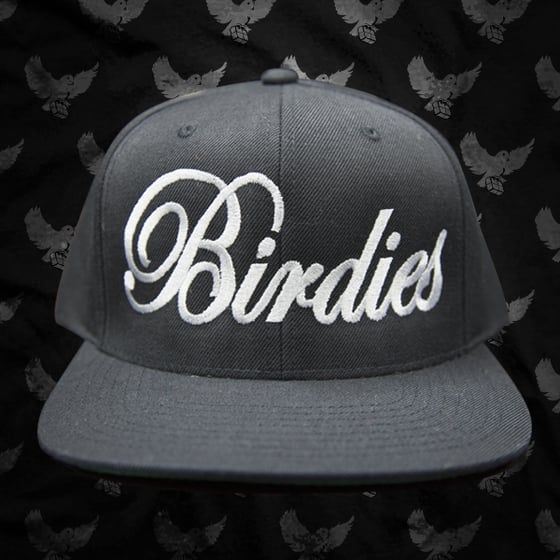 Image of Black/White Birdies Script Snapback