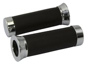 Image of 1" DIA. LEATHER COVERED FOAM GRIPS WITH CHROME CAPS