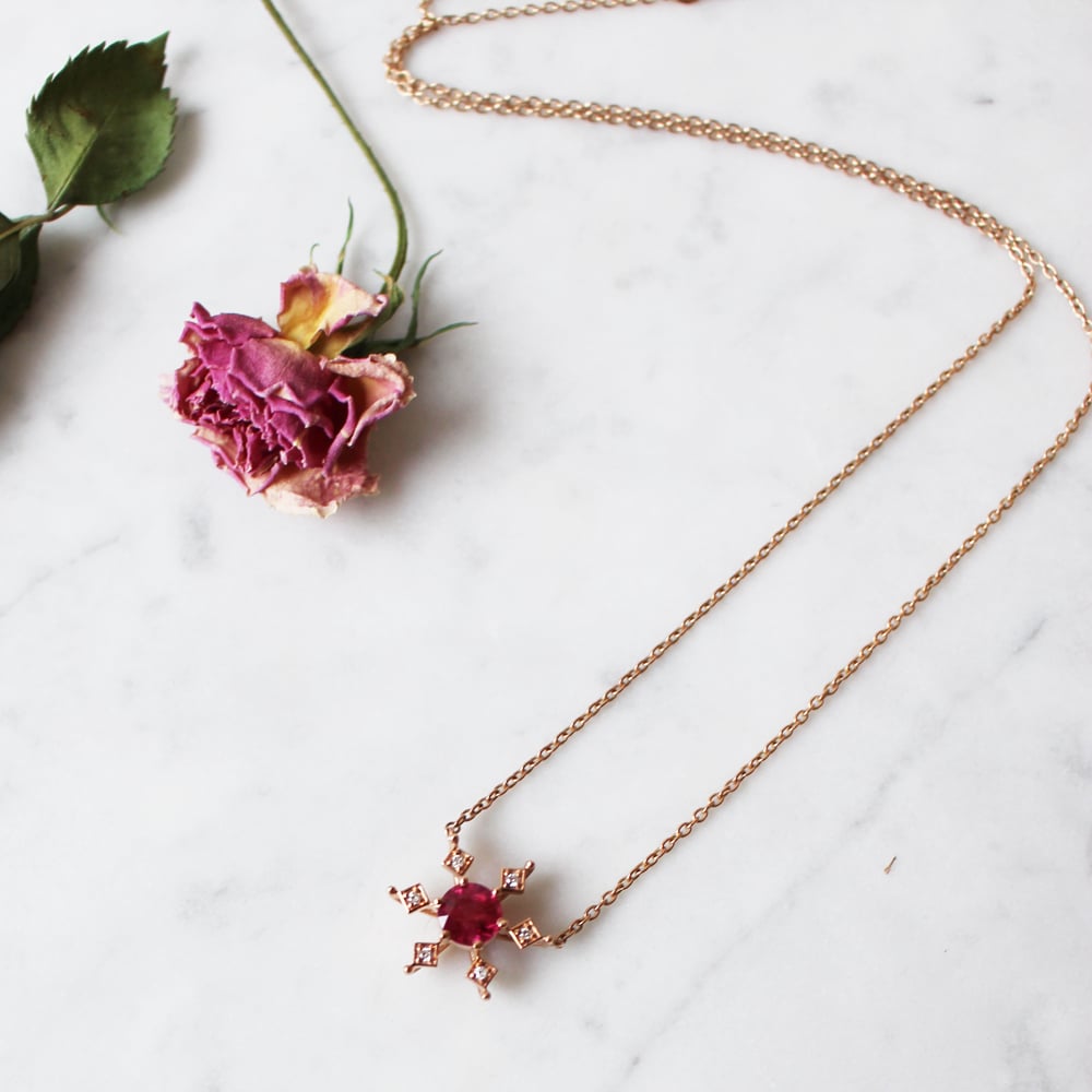 Image of Ruby Snowflake Necklace