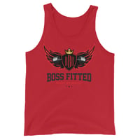 Image 3 of Red and Black Logo Unisex Tank Top