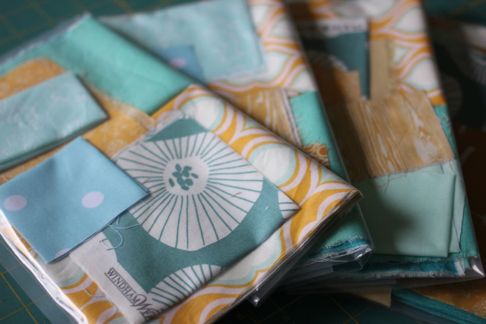 Image of Scrap Bag - mustard & aqua