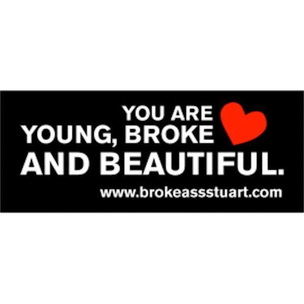Image of 10 Pack of Young, Broke and Beautiful Stickers 