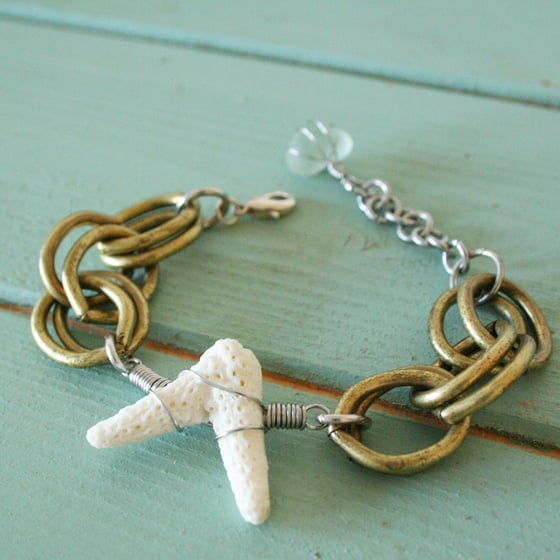 Image of Chunky tribal coral bracelet