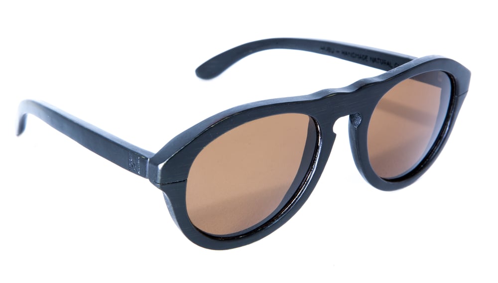 Image of LIMITED EDITION BAMBOO SUNGLASSES mod. ALTAIR BROWN LENS