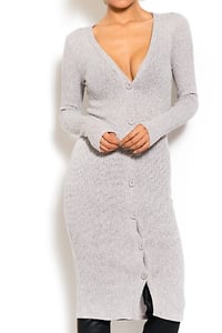 Image of BUTTON DOWN KNIT CARDIGAN SWEATER DRESS | $50.99 | FREE SHIPPING