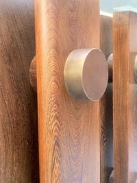 Image 3 of Wenge and Bronze Pedestal Table