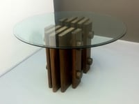 Image 4 of Wenge and Bronze Pedestal Table