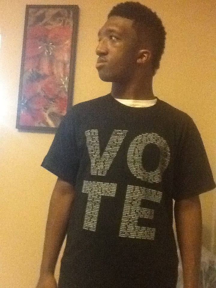 Image of VOTE MEN'S BLACK W/WHITE LETTERS