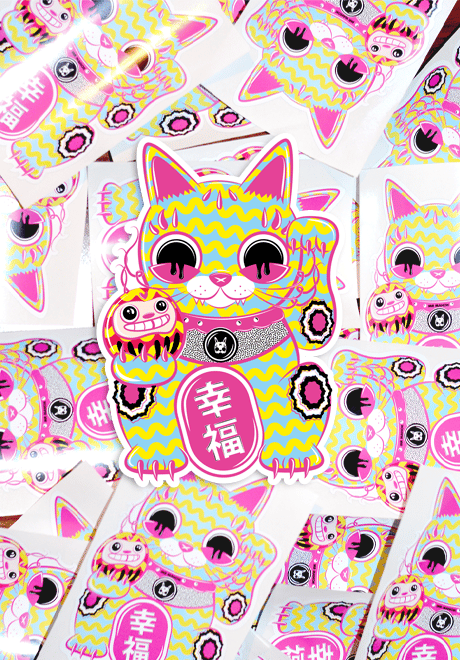 Image of LUCKY CAT STICKER + 2 MYSTERY STICKERS