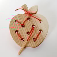 Image 2 of Wormy Apple!™ Wooden Lacing and Threading Toy™