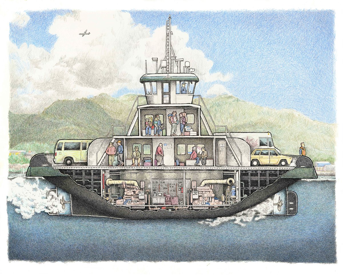 Ferry on Tongass Narrows 13" x 16"