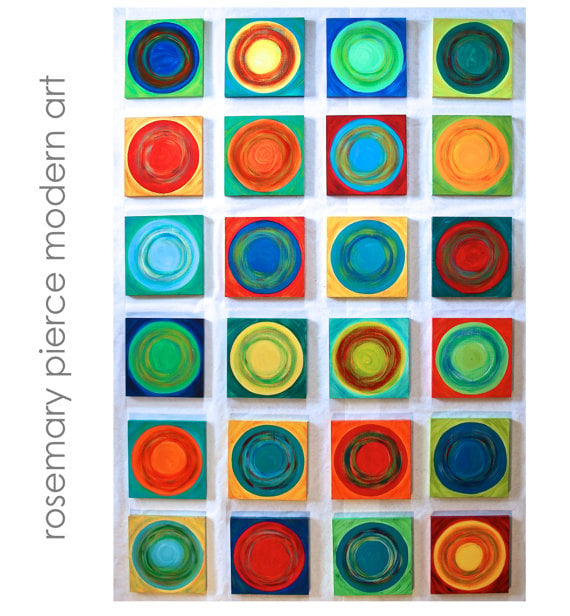 Image of 'DANCING CIRCLES' | Original Abstract Wall Art | Geometric Painting | Colorful Art