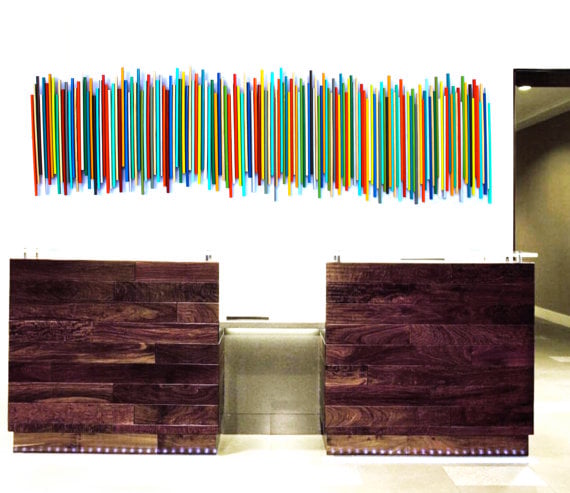 Image of 'STICKS IN MULTICOLOR' | Wood Stick Wall Sculpture | Large Wall Art | Modern Art for Sale