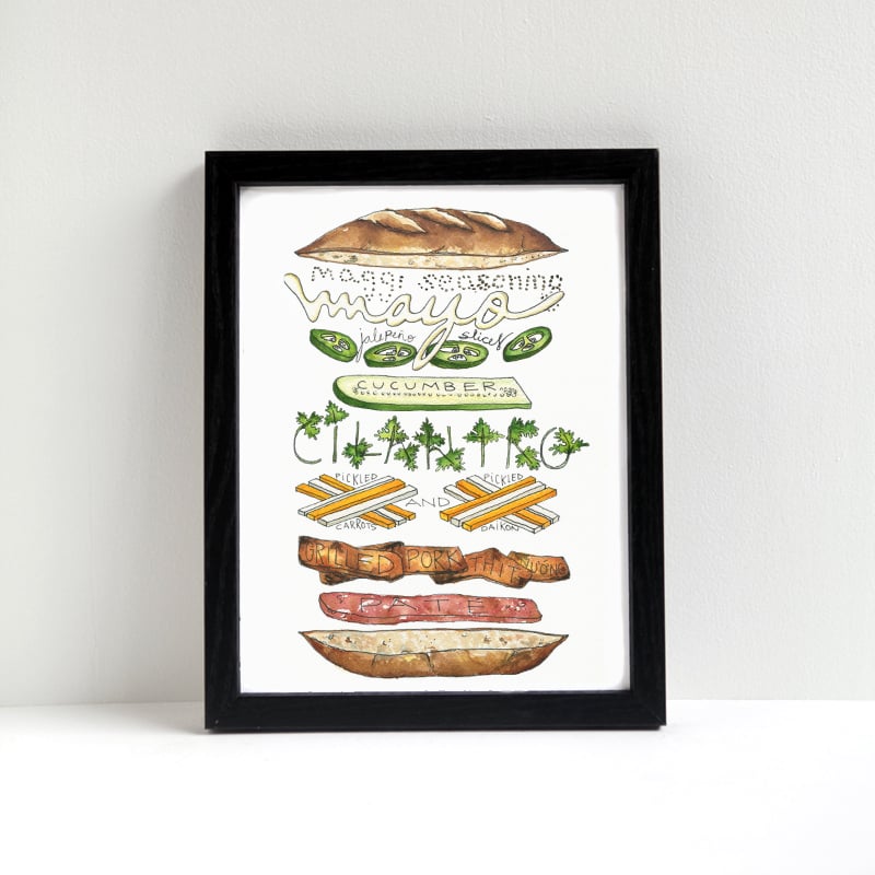 Image of Banh Mi Exploded Sandwich Print