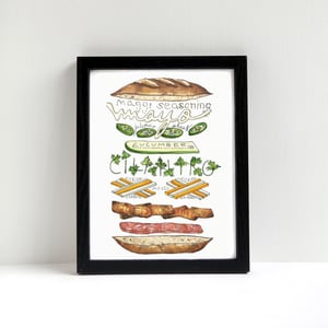 Banh Mi Exploded Sandwich Print by Alyson Thomas of Drywell Art. Available at shop.drywellart.com