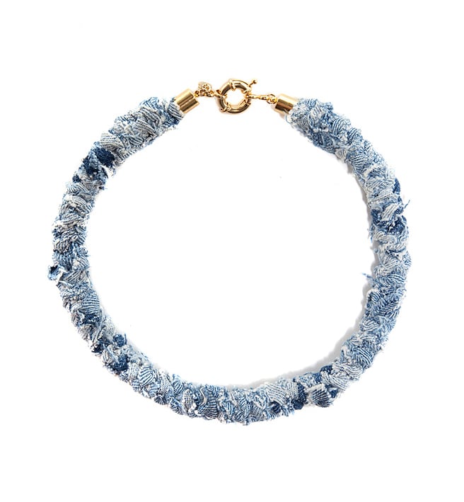 Image of REworked Pale Denim Thin Necklace