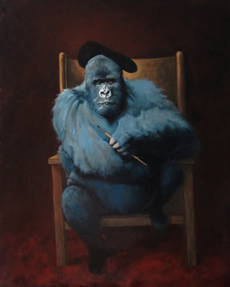 Image of Blue Gorilla, A3 limited edition print