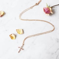 Image 2 of Pink Antique Cross Necklace