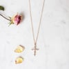 Pink Antique Cross Necklace