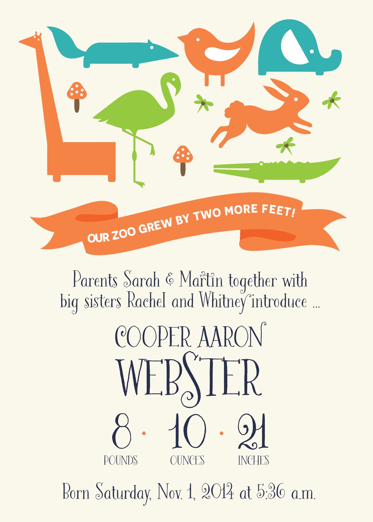 Zoo Baby Announcement