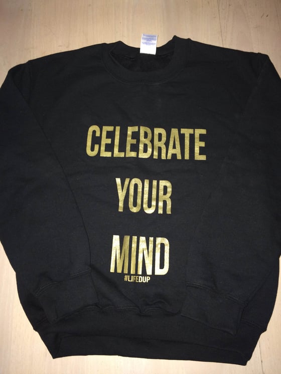 Image of Classic Slogan Crewneck (Black & Gold)