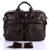 Image of Vintage Tan Leather Men's Trendy Shoulder Backpack Bag Briefcase 7026