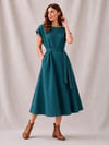Teal Linen Midi Dress sizes 8-20 with free postage 