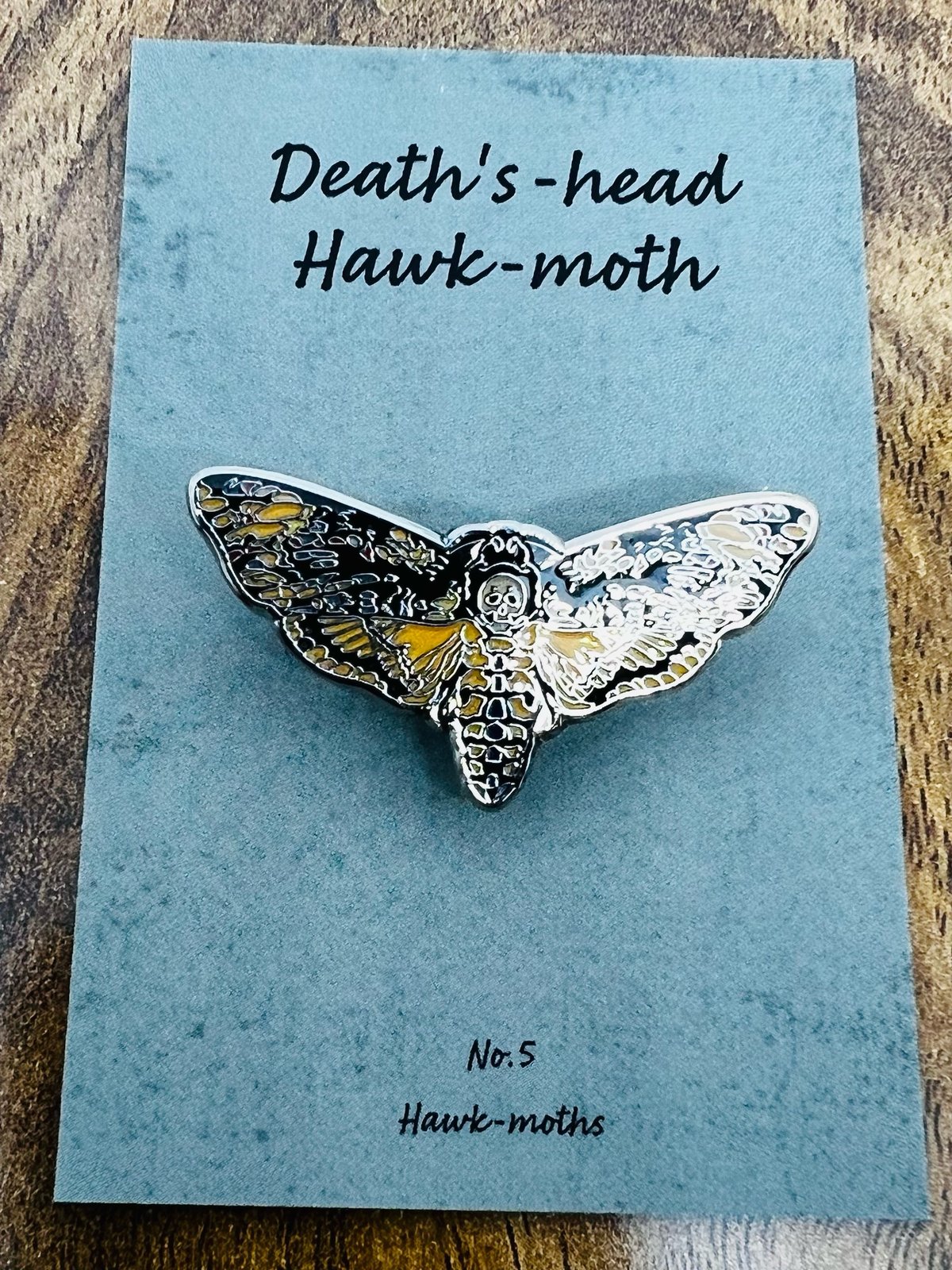 thumbnail image 2 of Death's-head Hawkmoth Moth Patch | Occult Patches & Pins 2 of 14
