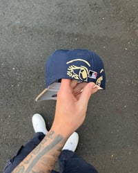 Image 2 of  MULTI TONE BEIGE/NAVY NEW YORK METS CUSTOM FITTED CAPS