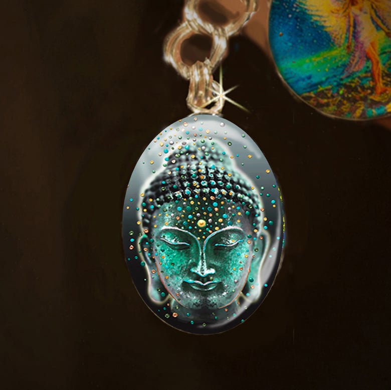 Image of Buddha Deep Serenity Silver Energy Charm - Release your fears and worries