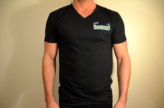 Image of Black Fitted V-neck T-Shirt