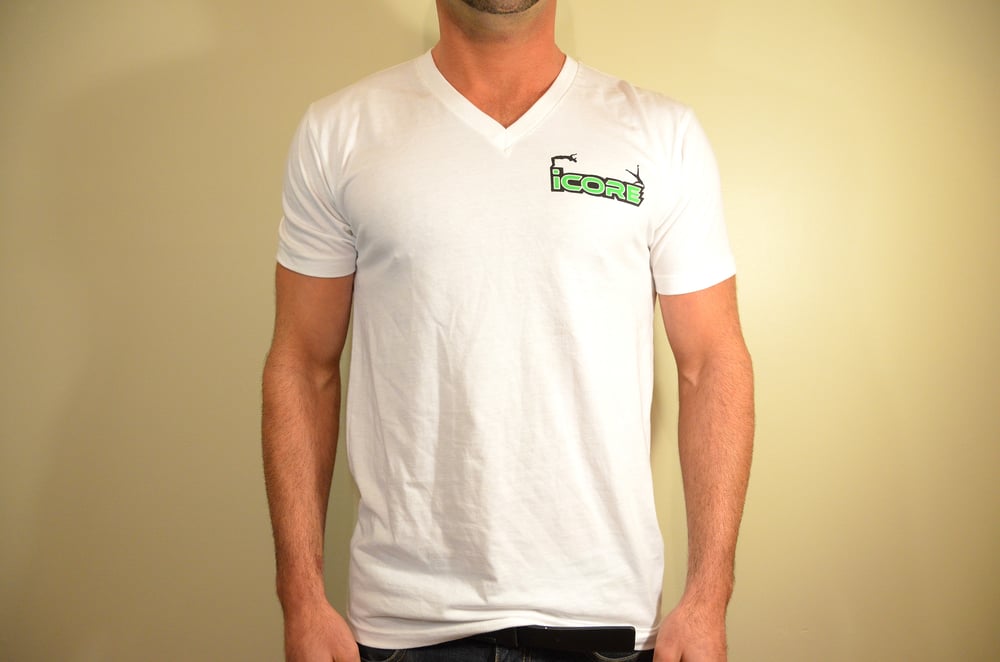Image of White Fitted V-neck T-Shirt